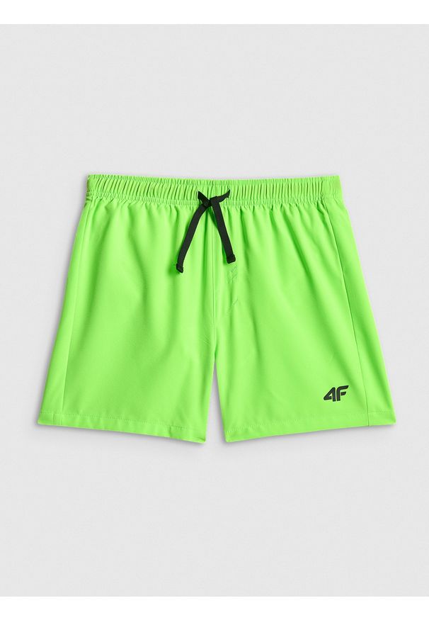 4f - 4F Spodenki plażowe boardshorty chłopięce - zielone 146/152 (10-12 lat). Kolor: zielony. Materiał: włókno