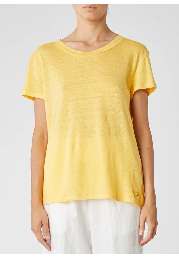 Żółty t-shirt krótki, z krótkim rękawem
