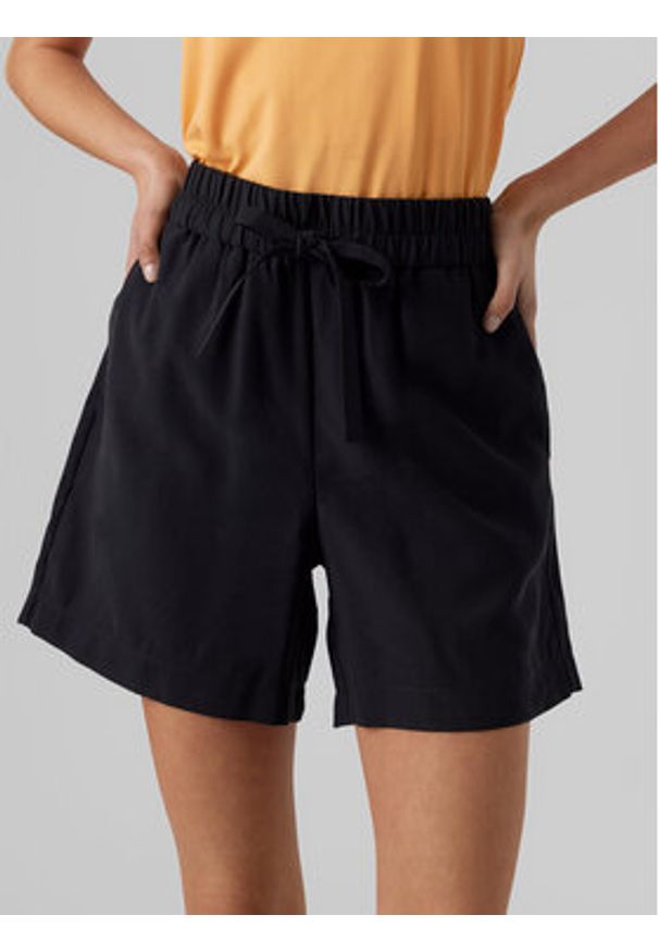 Vero Moda Szorty materiałowe Carmen 10278931 Czarny Loose Fit. Kolor: czarny. Materiał: wiskoza