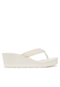 TOMMY HILFIGER - Tommy Hilfiger Japonki Th Stripes Wedge Beach Sandal FW0FW08521 Biały. Kolor: biały. Materiał: materiał #3
