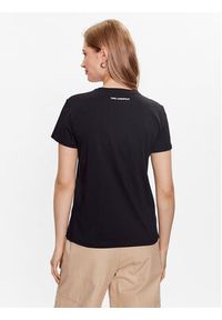 Karl Lagerfeld - KARL LAGERFELD T-Shirt Ikonik 2.0 230W1700 Czarny Regular Fit. Typ kołnierza: dekolt w karo. Kolor: czarny. Materiał: bawełna