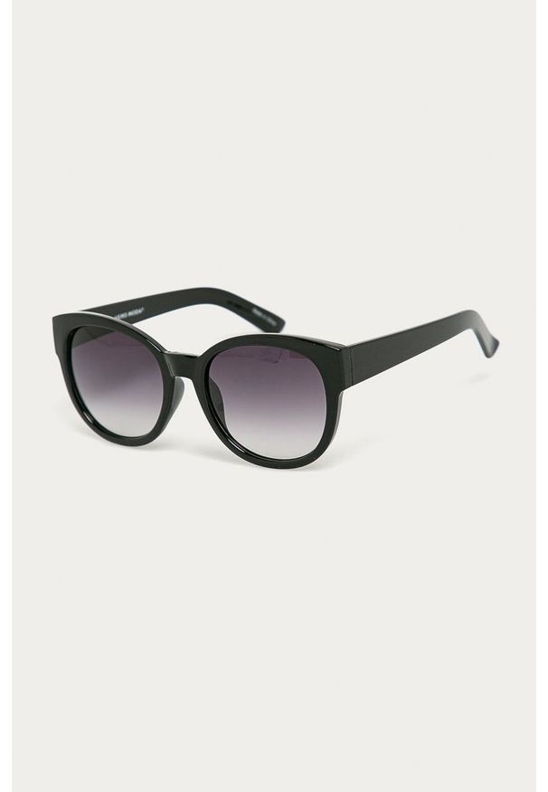 Vero Moda - Okulary przeciwsłoneczne. Kształt: okrągłe. Kolor: czarny. Materiał: syntetyk, materiał