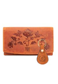 Zestaw prezentowy skórzany PAOLO PERUZZI ZUP-99-OR pomarańczowy. Kolor: pomarańczowy. Materiał: skóra #1