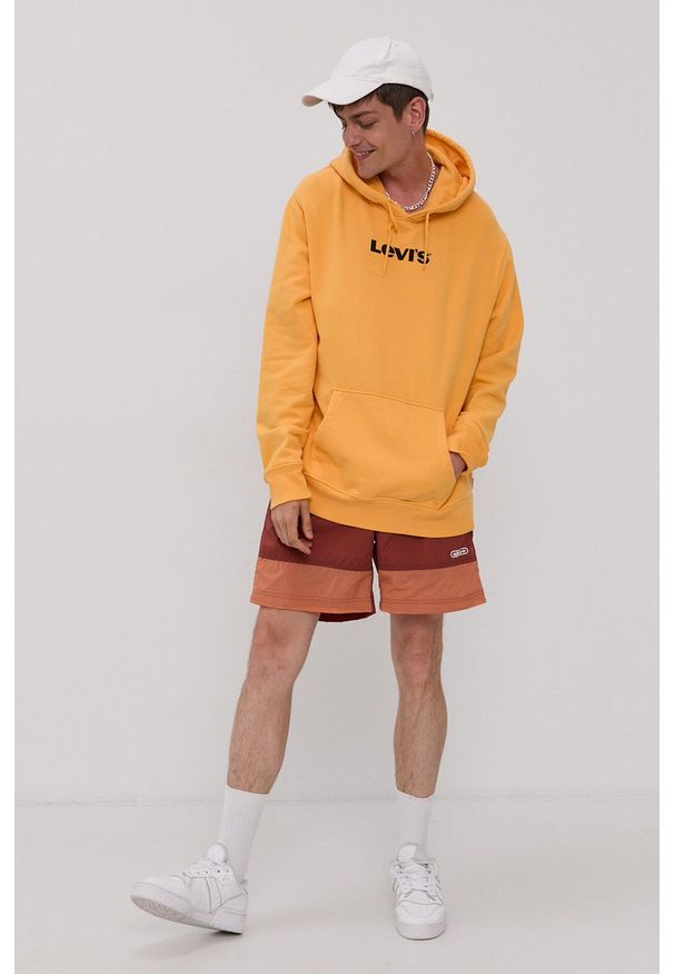 Levi's® - Levi's - Bluza bawełniana. Okazja: na spotkanie biznesowe, na co dzień. Kolor: pomarańczowy. Materiał: bawełna. Wzór: nadruk. Styl: casual, biznesowy