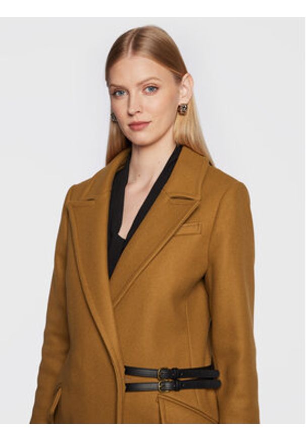 Ted Baker Płaszcz wełniany Frejia 264208 Brązowy Regular Fit. Kolor: brązowy. Materiał: wełna