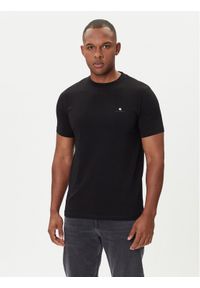 Karl Lagerfeld - KARL LAGERFELD T-Shirt 755053 554235 Czarny Regular Fit. Typ kołnierza: dekolt w karo. Kolor: czarny. Materiał: bawełna