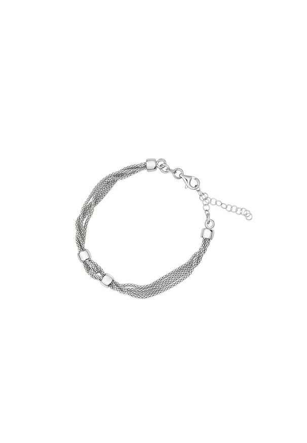 W.KRUK - Bransoletka srebrna minimalistyczna. Materiał: srebrne. Kolor: srebrny. Wzór: aplikacja