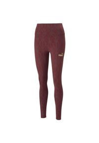 Legginsy sportowe damskie Puma Power Deco Glam. Kolor: czerwony