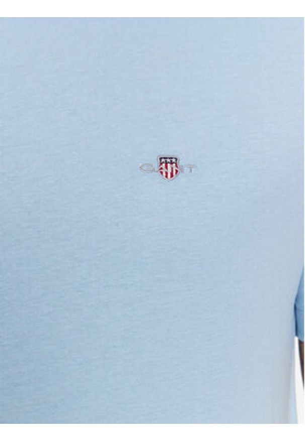 GANT - Gant T-Shirt Shield 2003184 Błękitny Regular Fit. Kolor: niebieski. Materiał: bawełna
