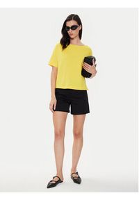 Sisley T-Shirt 3096L400N Żółty Relaxed Fit. Kolor: żółty. Materiał: bawełna