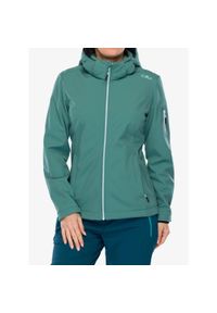 Kurtka softshell damska CMP Wilma Jacket Zip Hood. Kolor: zielony. Materiał: softshell