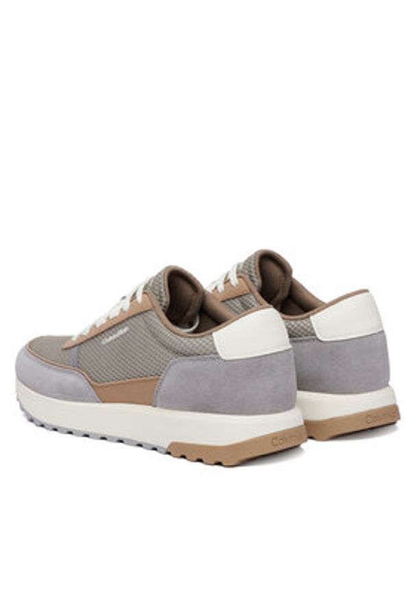 Calvin Klein Sneakersy City Runner Laceup Ny-Rec Su HM0HM02215 Beżowy. Kolor: beżowy. Materiał: zamsz, skóra