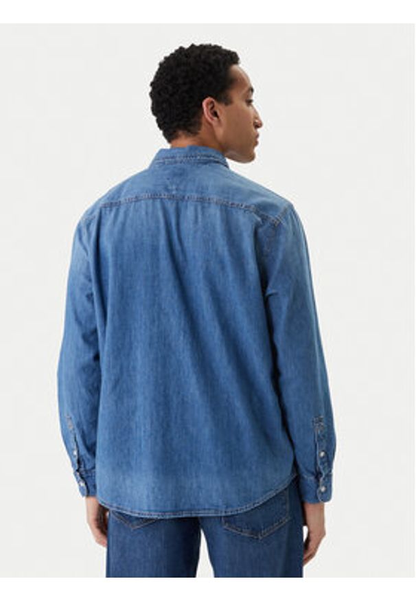 Tommy Jeans Koszula jeansowa DM0DM23028 Niebieski Relaxed Fit. Kolor: niebieski. Materiał: bawełna