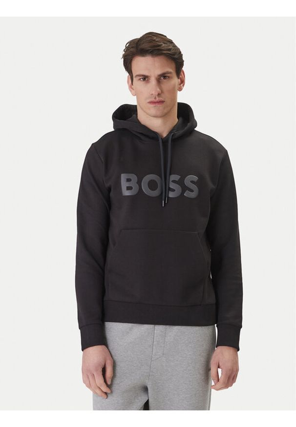 BOSS Bluza Soody 50555515 Czarny Regular Fit. Kolor: czarny. Materiał: bawełna