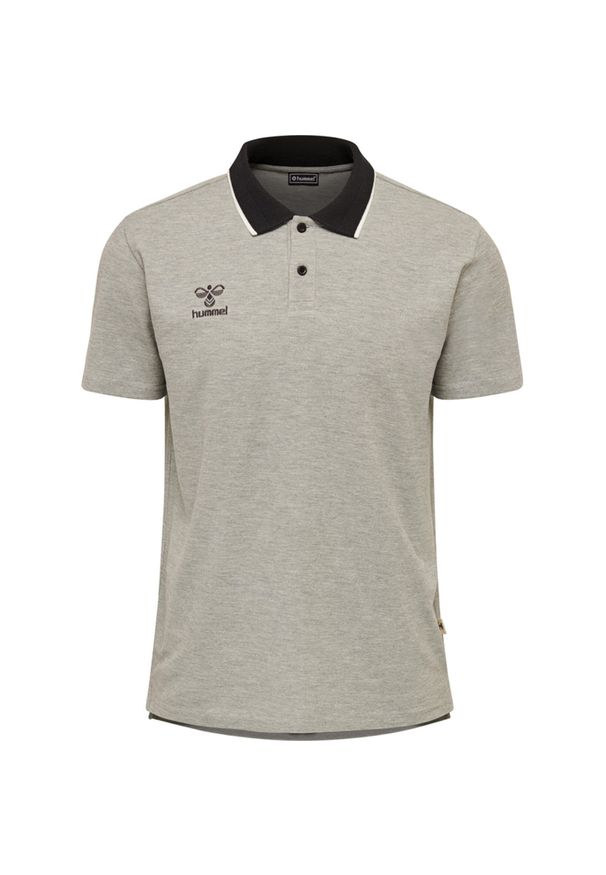 Hummel koszulka z kołnierzykiem polo męska bawełniana hml Move. Typ kołnierza: polo. Kolor: szary. Materiał: bawełna. Sport: piłka nożna
