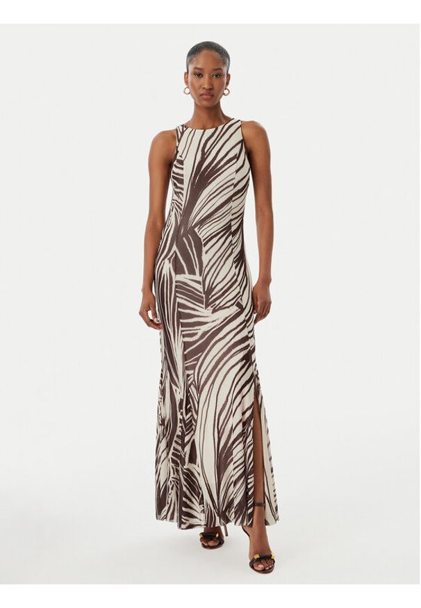 Guess Sukienka wieczorowa W6GK13 K2943 Brązowy Slim Fit. Kolor: brązowy. Materiał: syntetyk. Styl: wizytowy