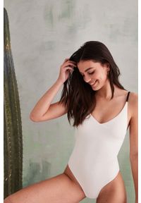 Women Secret - women'secret strój kąpielowy Beach Club kolor biały lekko usztywniona miseczka. Kolor: biały. Materiał: włókno, materiał #3
