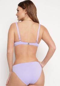 Born2be - Fioletowy Komplet Dwuczęściowy Bikini Biustonosz z Metalowym Zapięciem Majtki Typu Figi Vertella. Kolor: fioletowy #4