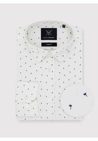 Pako Lorente - PAKO LORENTE – Biała koszula męska w mikrowzór. Kolor: biały. Materiał: bawełna, elastan. Długość rękawa: długi rękaw. Długość: długie #1