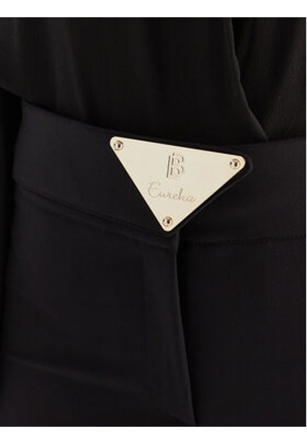 Babylon Spodnie materiałowe E00057 Czarny Slim Fit. Kolor: czarny. Materiał: syntetyk