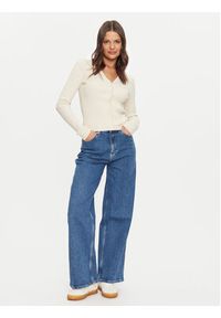 Tommy Jeans Kardigan Essential DW0DW18682 Brązowy Slim Fit. Kolor: brązowy. Materiał: syntetyk