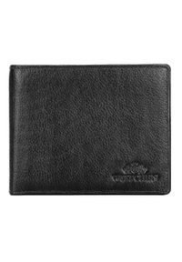 Wittchen - Męski portfel skórzany z rozkładanym panelem czarny. Kolor: czarny. Materiał: skóra
