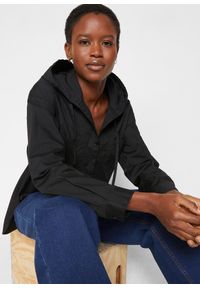 bonprix - Bluzka tunikowa z czystej bawełny organicznej. Typ kołnierza: kaptur. Kolor: czarny. Materiał: bawełna #3
