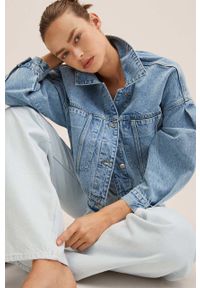 mango - Mango kurtka jeansowa Amalien damska przejściowa. Kolor: niebieski. Materiał: jeans #4
