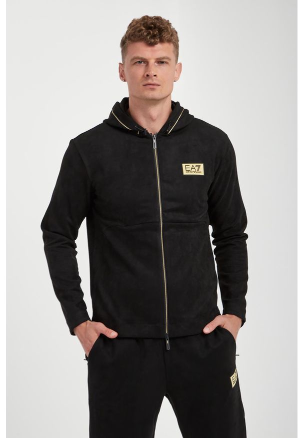 EA7 Emporio Armani - Bluza męska welurowa EA7 EMPORIO ARMANI. Materiał: welur