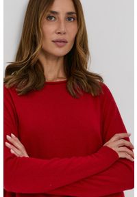 Liviana Conti - Sweter wełniany. Kolor: czerwony. Materiał: wełna. Długość rękawa: długi rękaw. Długość: długie #4