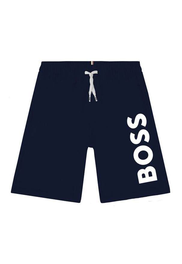 BOSS - Boss Szorty kąpielowe J24846 D Granatowy Regular Fit. Kolor: niebieski. Materiał: syntetyk