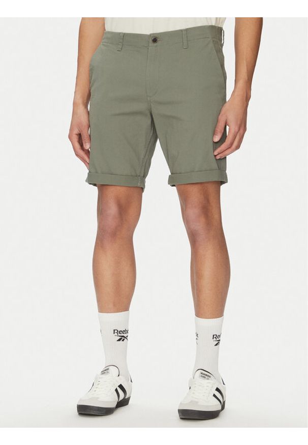Jack & Jones - Jack&Jones Szorty materiałowe Dave 12182549 Zielony Regular Fit. Kolor: zielony. Materiał: bawełna
