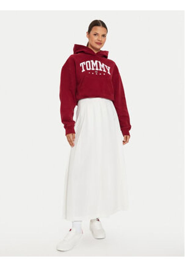 Tommy Jeans Bluza Varsity DW0DW19291 Czerwony Relaxed Fit. Kolor: czerwony. Materiał: bawełna