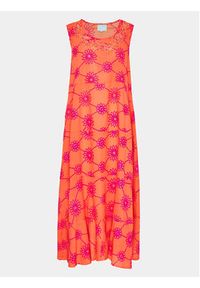 Iconique Sukienka letnia IC23 108 Pomarańczowy Regular Fit. Kolor: pomarańczowy. Materiał: bawełna. Sezon: lato