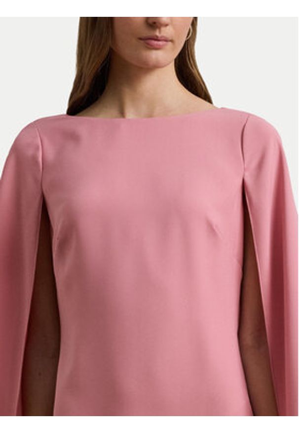 Lauren Ralph Lauren - LAUREN RALPH LAUREN Sukienka koktajlowa 253855210034 Różowy Slim Fit. Kolor: różowy. Materiał: syntetyk. Styl: wizytowy