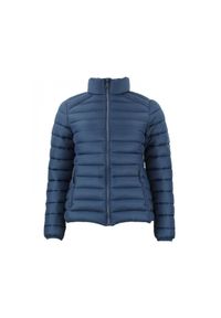 PEAK MOUNTAIN - Damska kurtka puchowa bez kaptura Peak Mountain Fine. Typ kołnierza: bez kaptura. Kolor: szary, niebieski, wielokolorowy. Materiał: puch. Sport: turystyka piesza #1