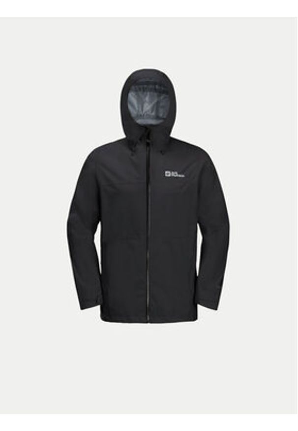 Jack Wolfskin Kurtka przeciwdeszczowa Highest Peak 1115134 Czarny Regular Fit. Kolor: czarny. Materiał: syntetyk