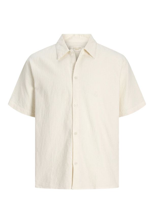 Jack & Jones Koszula Montauk 12293555 Kremowy Relaxed Fit. Kolor: kremowy. Materiał: bawełna