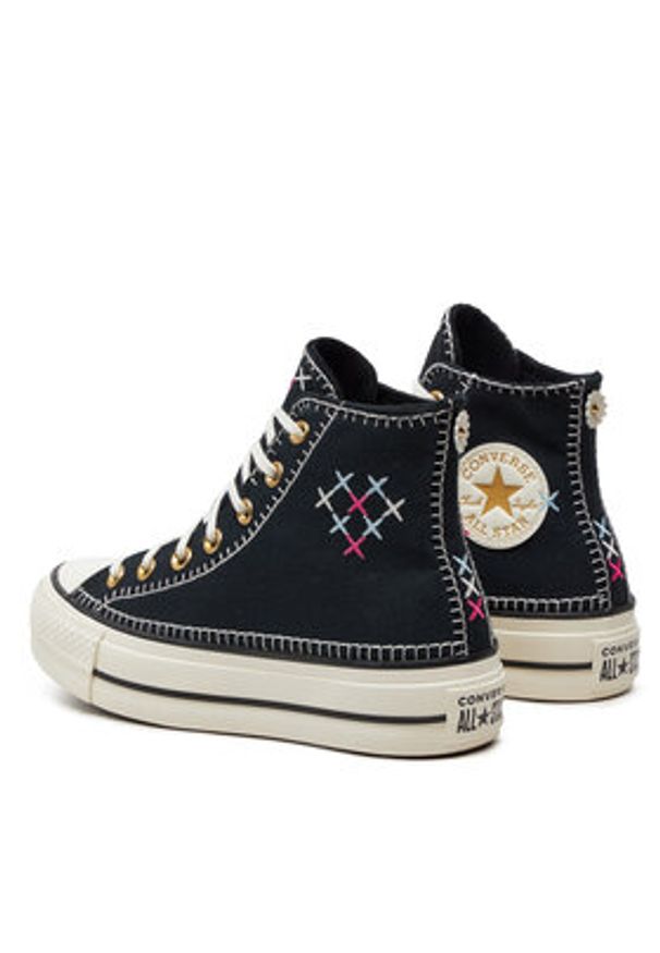 Converse Trampki Chuck Taylor All Star Lift Crafted Stitching Platform Hi A08731C Czarny. Kolor: czarny. Materiał: materiał. Obcas: na platformie