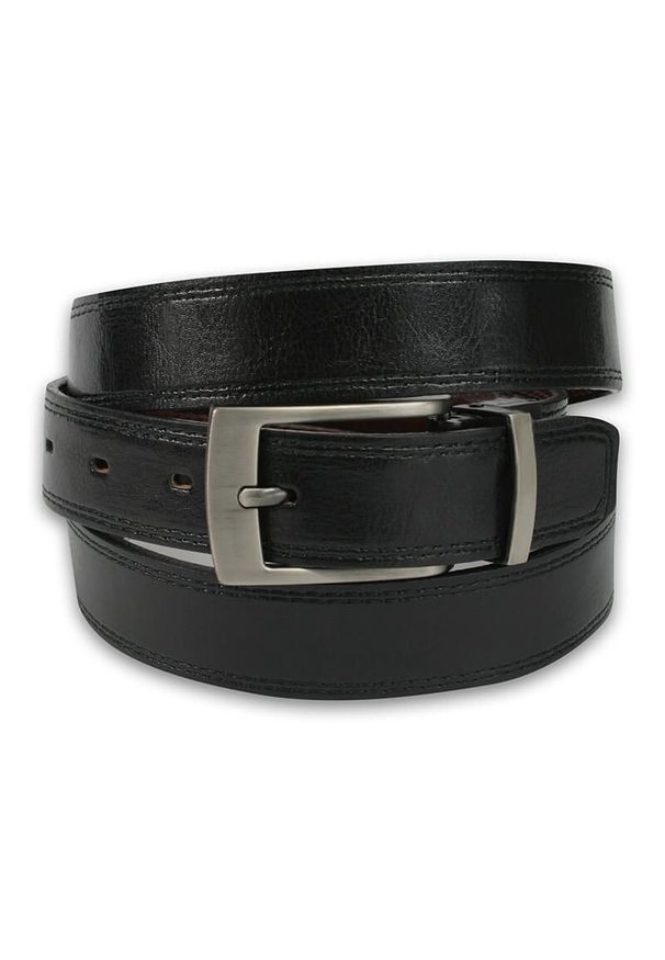 Zet - Dwustronny Pasek do Spodni, Czarno-Brązowy, 100 cm, Elegancki, Męski, Skórzany -ZET. Kolor: brązowy, wielokolorowy, czarny. Materiał: skóra. Styl: elegancki