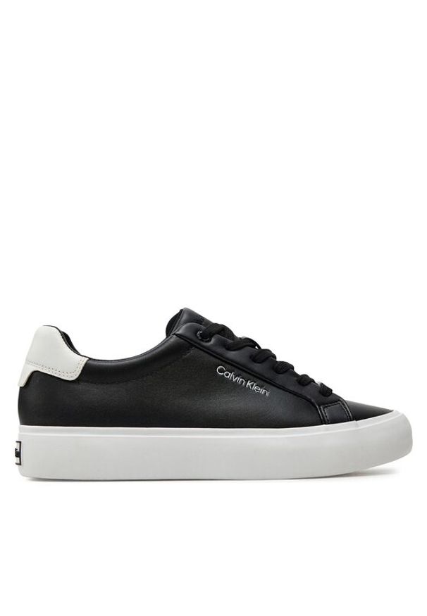 Calvin Klein Sneakersy Vulcanized Lace Up Lth HW0HW02037 Czarny. Kolor: czarny. Materiał: skóra