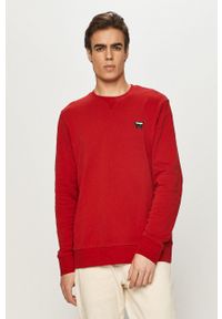 Wrangler - Bluza bawełniana. Okazja: na co dzień. Kolor: czerwony. Materiał: bawełna. Styl: casual