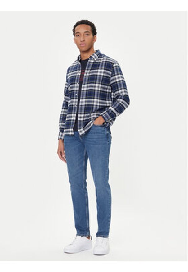 TOMMY HILFIGER - Tommy Hilfiger Koszula Hero MW0MW41345 Granatowy Regular Fit. Kolor: niebieski. Materiał: bawełna