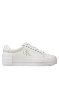 Calvin Klein Jeans Sneakersy Vulc Flatform YW0YW01613 Biały. Kolor: biały. Materiał: skóra