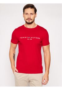 TOMMY HILFIGER - Tommy Hilfiger T-Shirt Logo MW0MW11797 Czerwony Regular Fit. Kolor: czerwony. Materiał: bawełna