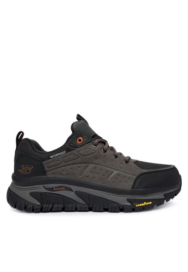 skechers - Skechers Trekkingi Arch Fit Road Walker 237688 CCBK Szary. Kolor: szary. Materiał: skóra, zamsz. Sport: turystyka piesza
