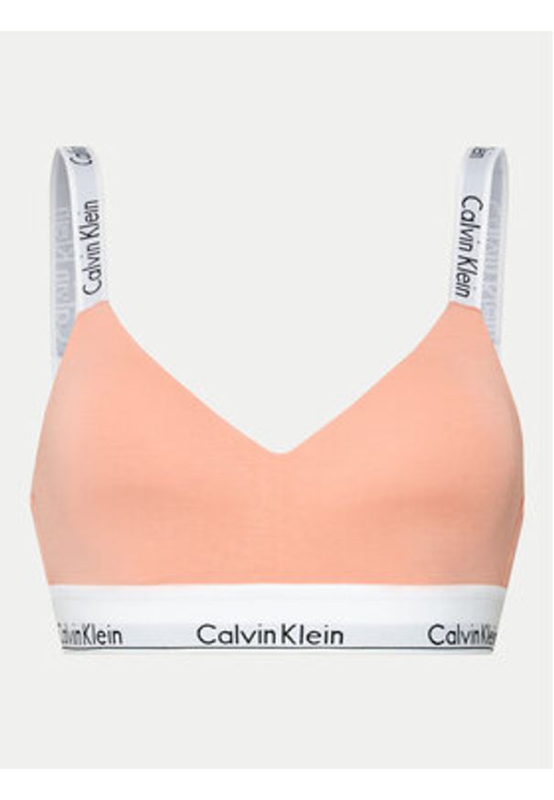 Calvin Klein Underwear Biustonosz bezfiszbinowy 000QF7059E Koralowy. Kolor: pomarańczowy. Materiał: bawełna