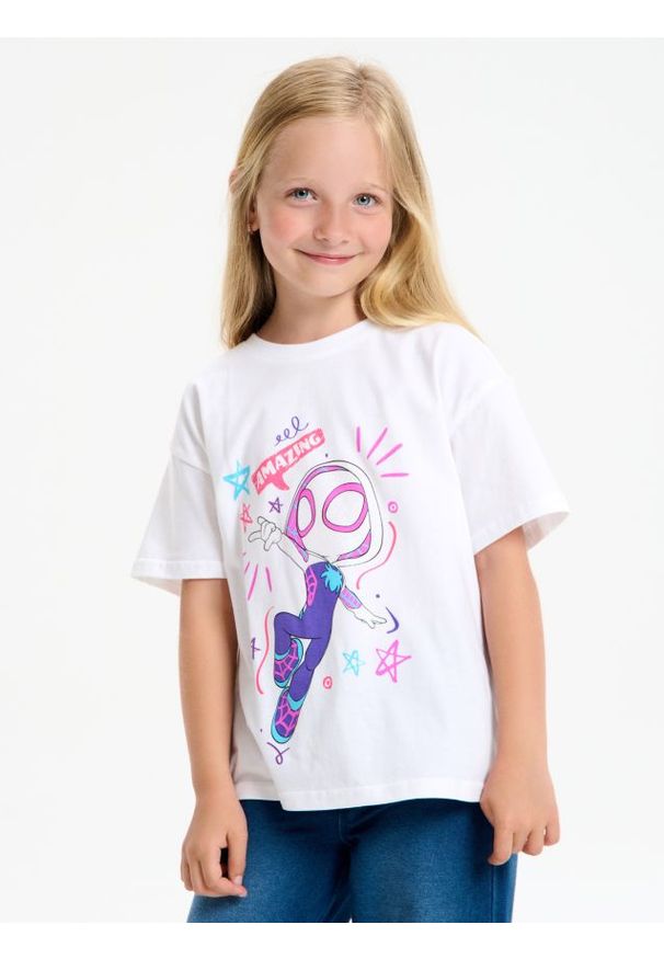 Sinsay - Koszulka Spidey & His Amazing Friends - biały. Kolor: biały