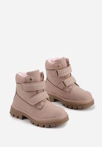 Born2be - Różowe Botki Traperki Vices na Rzep Nelusela. Okazja: na uczelnię. Zapięcie: rzepy. Kolor: różowy. Materiał: jeans. Wzór: kolorowy. Styl: klasyczny, elegancki #3