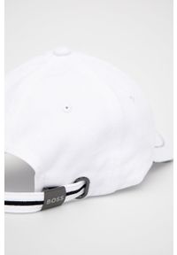 BOSS czapka bawełniana BOSS ATHLEISURE kolor biały z aplikacją. Kolor: biały. Materiał: bawełna. Wzór: aplikacja #4